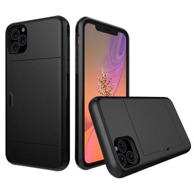 Mobiq pashouder hoesje geschikt voor iPhone 11 | vakje voor pasjes zwart
