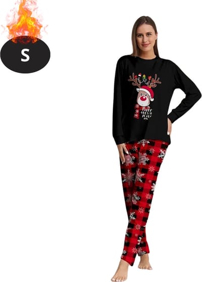 Bovista Kerst Pyjama - Dames - Kerstpyjama - Vrouwen - Slaapkleding Volwassenen - Set - Broek - Shirt - Christmas - Maat S