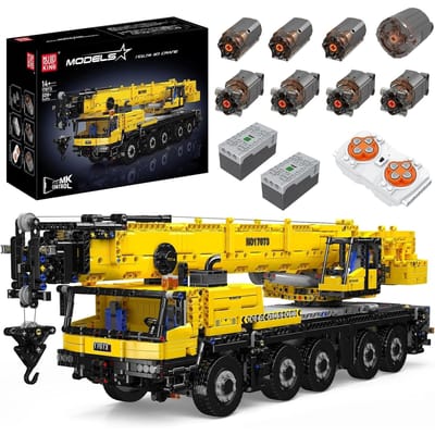 Mould King 17074 Engineering LTM-kraan: All Terrain op afstand bestuurbare bouwkraanmachinemodellen, perfect voor liefhebbers van kraanbouwsets 17073