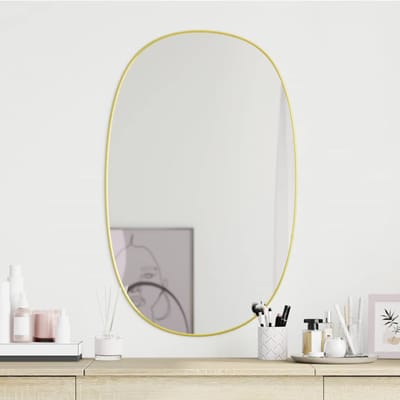 vidaXL - Wandspiegel - 70x45 - cm - goudkleurig