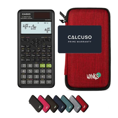 Casio fx-85ES Plus 2nd edition incl. WYNGS Beschermhoes Rood - Wetenschappelijke Rekenmachine - Basis Pakket
