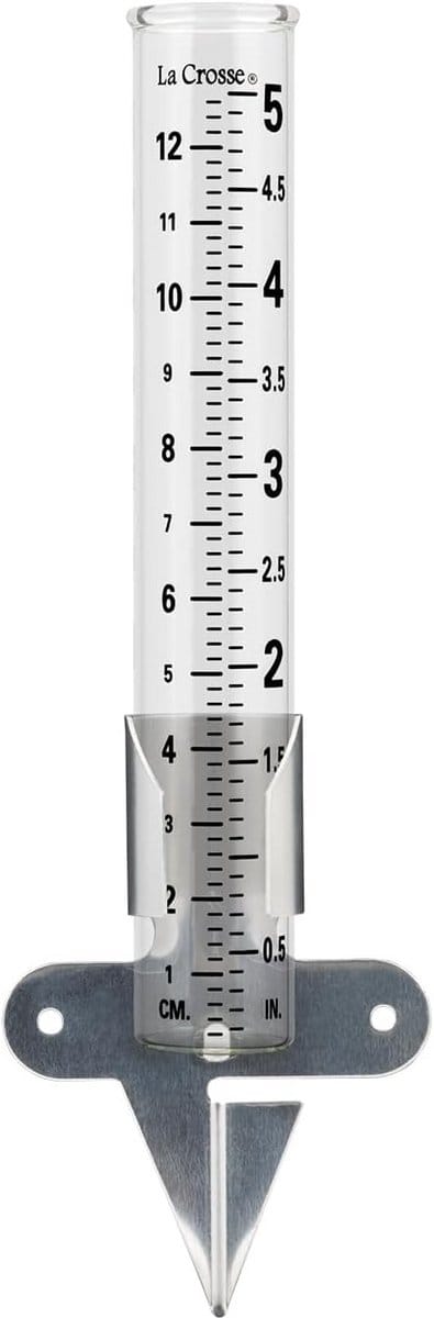 Klassieke Glazen Regenmeter voor Buiten - Meet tot 5 Inch Neerslag