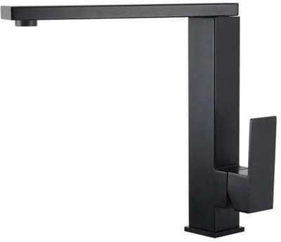 Hudor Wastafelkraan Zwart Messing - Opbouw Fonteinkraan Hoge Uitloop - Moderne Wastafelmengkraan 100% Gerecycled Messing - UPC Gecertificeerd