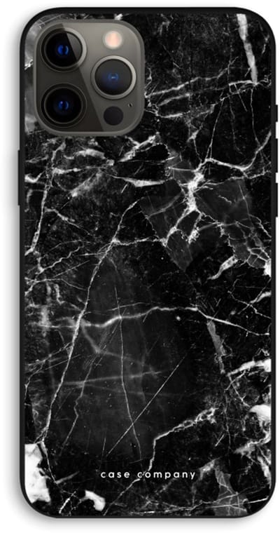 Case Company® - Hoesje geschikt voor iPhone 12 Pro Max hoesje - Zwart Marmer - Biologisch Afbreekbaar Telefoonhoesje - Bescherming alle Kanten en Schermrand