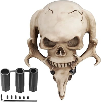 Skull Gear Shift Knob met Geweien voor Handmatige en Automatische Auto's, Inclusief 3 Adapters 8mm 10mm 12mm voor een Unieke Auto Interieur Upgrade