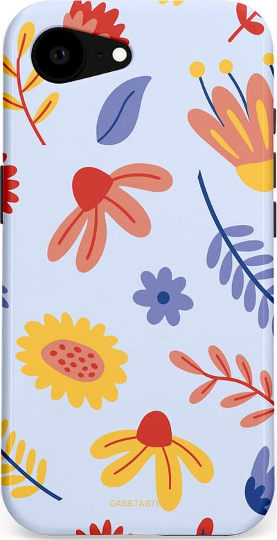Casetastic hoesje geschikt voor Apple iPhone 16e / Apple iPhone 17e - MagSafe - Dubbellaagse bescherming - Bloemenval - Fashion Case - Lavendel Goud Terracotta