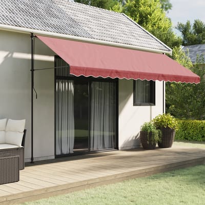 vidaXL - Vervangingsdoek - voor - luifelrok - gestreept - 450 - cm - bordeauxrood