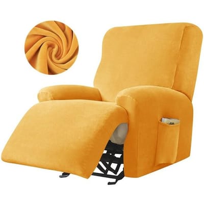 Fluwelen relaxfauteuilhoes stretch ligstoel bankhoezen voor woonkamer bankhoezen meubelbeschermer elastisch beige