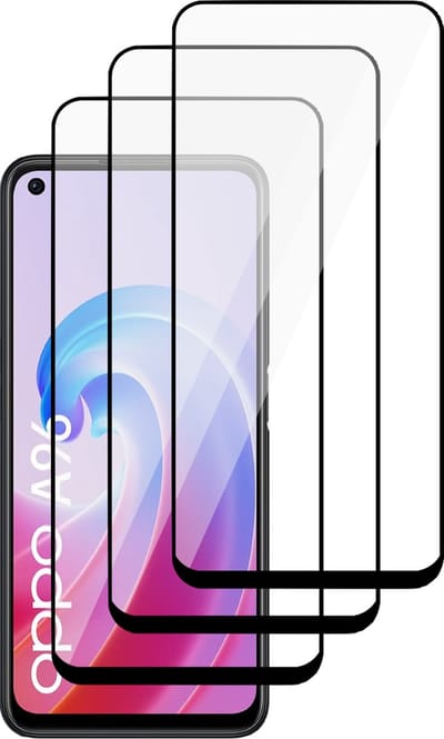 Screenprotector geschikt voor Oppo A96 - Gehard Glas Beschermglas Tempered Glass Volledig Dekkende Screen Protector - 3 Stuks