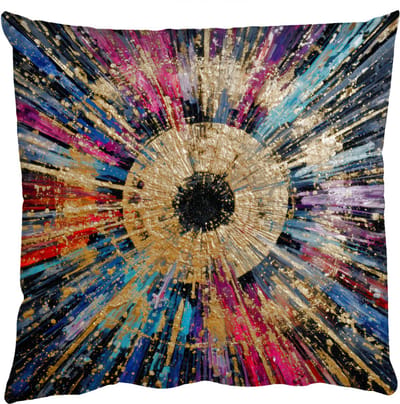 Sierkussens - Kussentjes Woonkamer - 50x50 cm - Explosie - Goud - Kleurrijk - Abstract