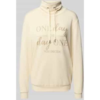 Sweatshirt met opstaande kraag en tunnelkoord, model 'BANU'