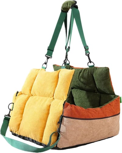 Autostoel Huisdieren - Reisstoel Puppy - Veilig Reizen - Met Opbergzakken - 45 x 30 x 20 cm - Rood