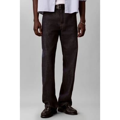 Calvin Klein blauwe heren jeans   Rinsewash wassing   Straight fit   5-Pocket zakken   Knoop- en ritssluiting   Regular waist Blauw 30/32