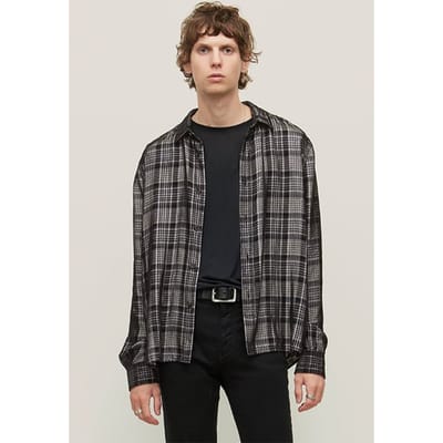 John Varvatos Over Shirt With Straight Bottom Hem , Horn Buttons Black Maat: S | Casual Overhemden Outlet | Heren | Zwart