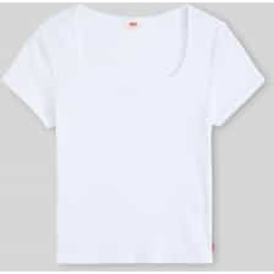 Slim fit T-shirt van katoenmix