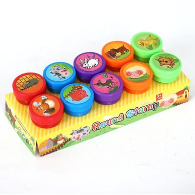 10 stuks diverse stempels voor kinderen zelfinktende stempels kinder speelgoed stempels smiley gezicht zegel scrapbooking doe-het-zelf schilderen fotoalbum decoratie
