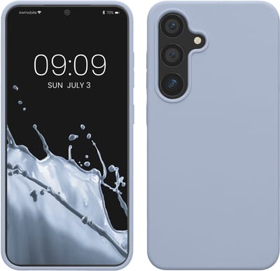 kwmobile telefoonhoesje geschikt voor Samsung Galaxy S25 - Hoesje met siliconen coating - Smartphone case in mat lichtblauw