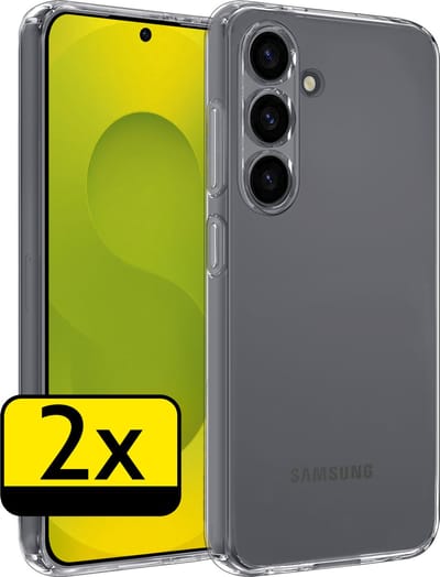 Hoesje - 2 Stuks - Geschikt voor Samsung Galaxy S25 - Sterk & Shockproof - Case Siliconen - Back Cover - Telefoon Hoes - Telefoonhoesjes - Transparant
