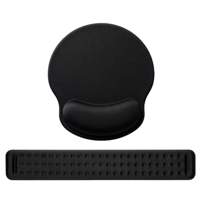 Techidna® - Ergonomische Polssteun Set - Zwart - voor Toetsenbord en Muis - Gelkussen - Antislip