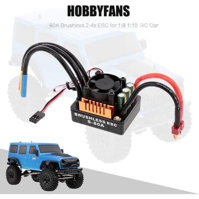 Carte de programmation HOBBYFANS pour ESC 1:8 1:10, voiture RC à grande roue, camion sur chenilles tout-terrain  80A ESC noir