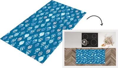 Keukenloper - Loper keuken - Vissen - Blauw - Patronen - 120x60 cm - Keukenloper vinyl