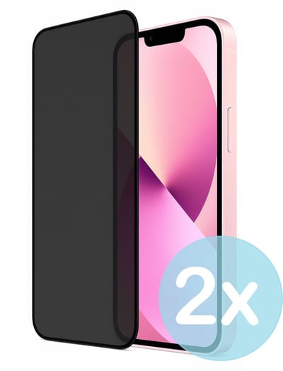 Privacy Screenprotector Geschikt voor iPhone 13 Mini – Anti-Gluren – Krasbestendig Gehard Glas 9H – Volledige Dekking – 2-Pack – FuturiQ