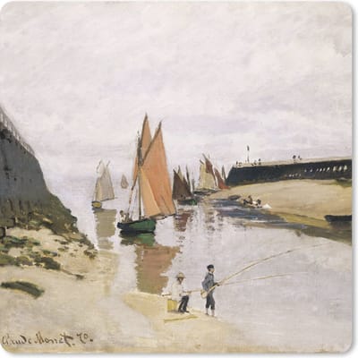 Muismat 20x20 cm - Mousepad Ingang naar de haven van Trouville - Claude Monet - Muismatten