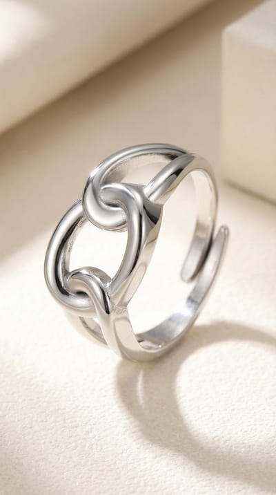 Lundholm Ringen Dames Zilver kleurig Minimalistisch Jewellery - Zilveren Ring - Vrouwen Ring– Premium Stainless Steel – Verstelbare Ring One Size – Leona Serie - Cadeau voor Haar Cadeautje Vrouw my - In Luxe Geschenkverpakking