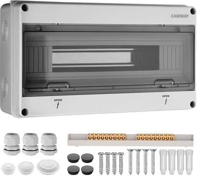 Zekeringkast opbouw 1 rij 18 modules waterdicht IP65 voor buiten en tuin