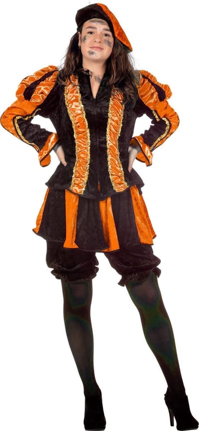 Piet dames oranje/zwart (mt 34)