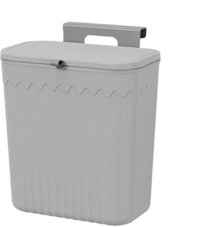 Aanrecht Prullenbak - Keuken Afvalbak - Ruimte Besparen - Met Persring - 30 cm Hoog - Grijs