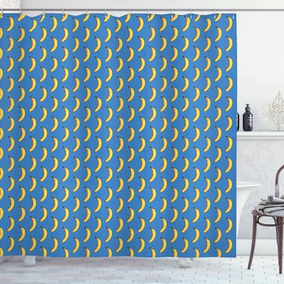 ABAKUHAUS Pop-Art douchegordijn – Geometrisch 175x180 cm – kobaltblauw