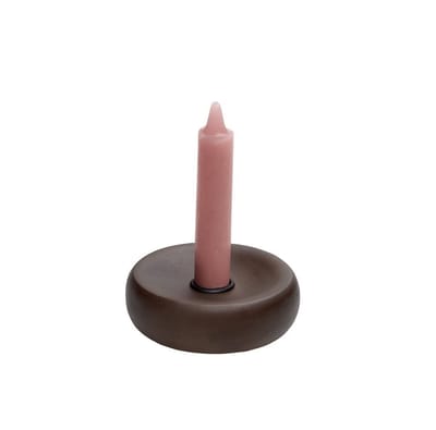 Kandelaar Yampa | Small | Walnout hout | Bruin | Ø10 x H10 cm