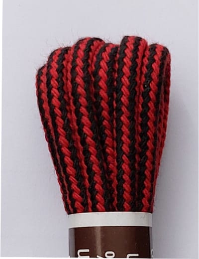 Tana Veter - Zwart/Rood - Meerkleurig - Rond - Koord Veters - Lengte 120 cm - Dikte 3,5 mm - Bergschoen - Wandelschoen - Schoenveter