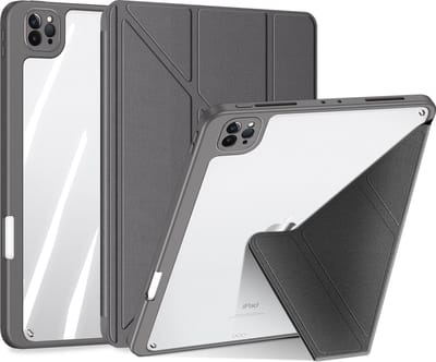 Dux Ducis - Hoes geschikt voor iPad Pro 12.9 (2018/2020/2021) - Magneet sluiting - Auto Sleep/Wake functie - Met Pencil houder - Grijs