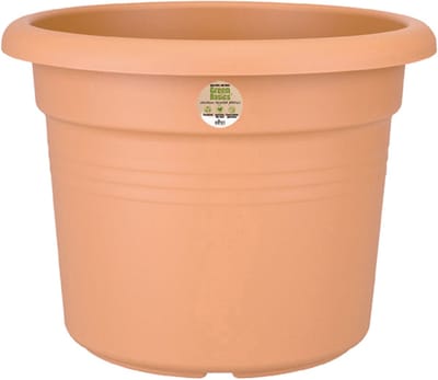 Elho Green Basics Cilinder 55 - Bloempot voor Buiten - Ø 54.3 x H 41.2 cm - Mild terra