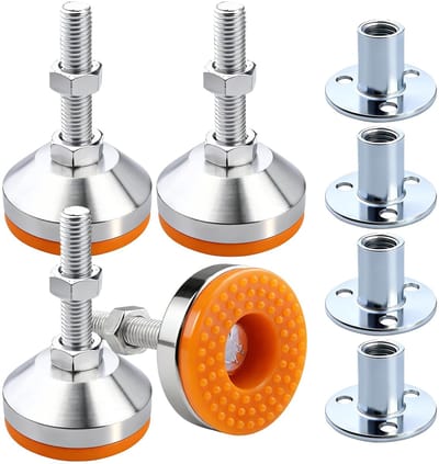 Dailygoods- Stelpoten Hoogte Verstelbaar - 4 Stuks - Belastbaarheid 800 kg - Nivelleringspoten - Antislip - Schokabsorberend - Machinevoeten