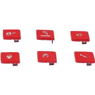 6 Pièces Panneau Bouton Commutateur Levier de Vitesse Couvercle Bouton Conduite à Gauche Look Élégant Robuste Remplacement pour M3 F80 M4 F82 Red red