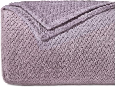 Zachte Banksprei met Chevron-patroon 150 x 200 cm - Lichtroze - Microvezel Fleecedeken
