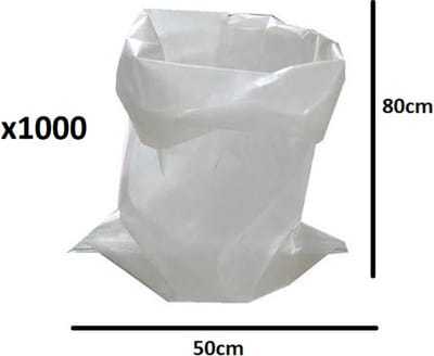 1000x Kunstof Puinzakken 50x80CM