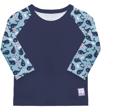Baby UV-zwemshirt UPF 40+ met lange mouwen – Blauwe Walvis motief