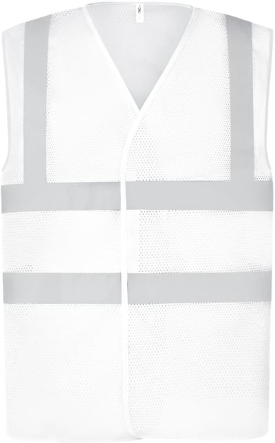 Gilet Unisex M Yoko V-hals Mouwloos White 100% Polyester