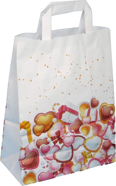 25 x Kraft papieren tassen met handvatten 22x10x28cm gebak cadeau kerst Verjaardag tasjes Kraft Papieren Tasjes Met Handvat/ Cadeautasjes met handgrepen / Zakjes/