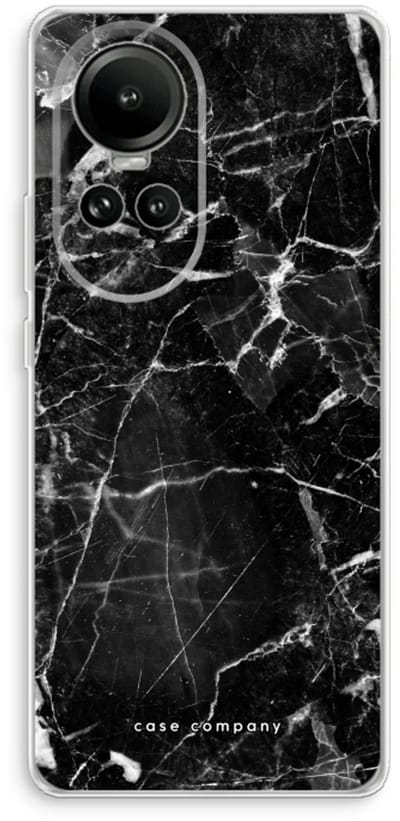 Case Company® - Hoesje geschikt voor Oppo Reno 10 hoesje - Zwart Marmer - Soft Cover Telefoonhoesje - Bescherming aan alle Kanten en Schermrand