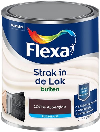 Flexa - Strak In De Lak Buitenlak Zijdeglans - 100% Aubergine - Mengverf - 1 L