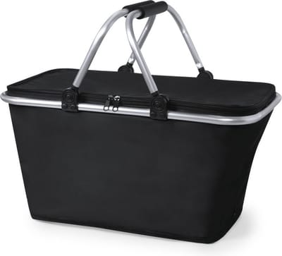 Picknickmand - Boodschappentas - Koeltas - Picknicktas - Boodschappenmand - 28 x 47 cm - 33 liter - zwart