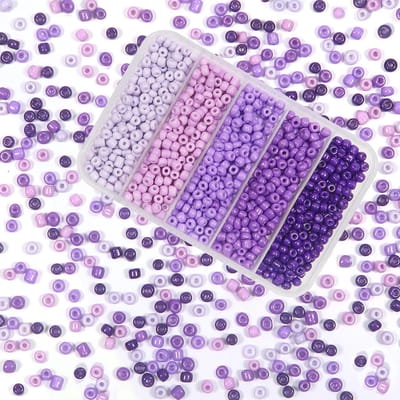 Paarse 3mm Glazen Kralen voor Stringing - 1500 Stuks, 50g Glaskralen Set voor DIY Armbanden, Kettingen en Knutselprojecten