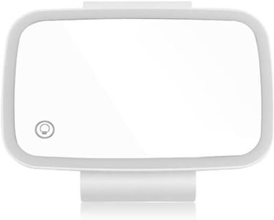 Autospiegel Make-up - Zonneklep Spiegel - Make-up Aanbrengen - Touchscreen Bediening - 18x12 cm - Wit