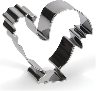 uitsteekvorm Haan 6 cm RVS zilver