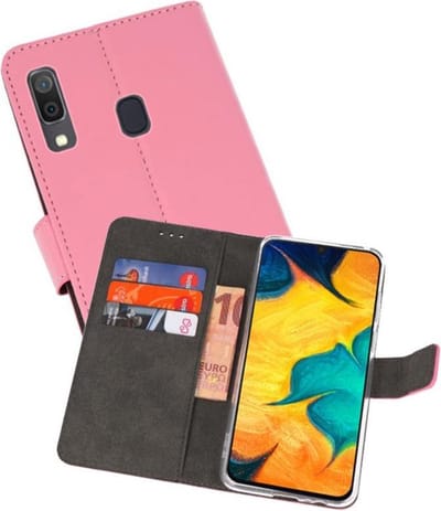 Booktype Telefoonhoesjes - Bookcase Hoesje - Wallet Case - Geschikt voor Samsung Galaxy A30 - Roze